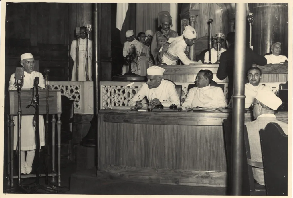 Jawaharlal Nehru delivering his speech, Tryst with Destiny, on the eve of India’s first independence day | Wikipedia